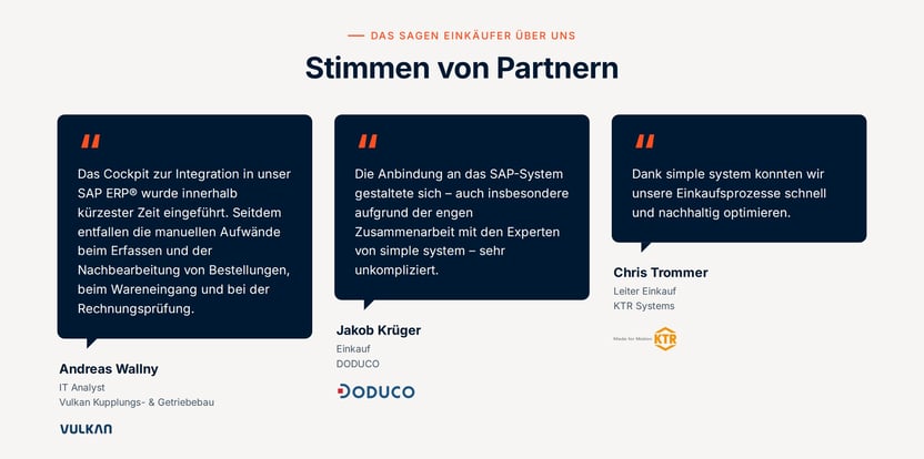 Stimmen von Partnern zu simple system