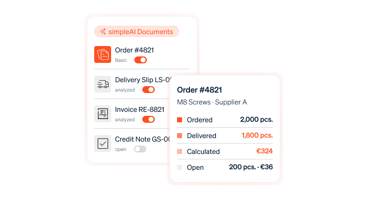 simpleAI Documents module in the simple system platform