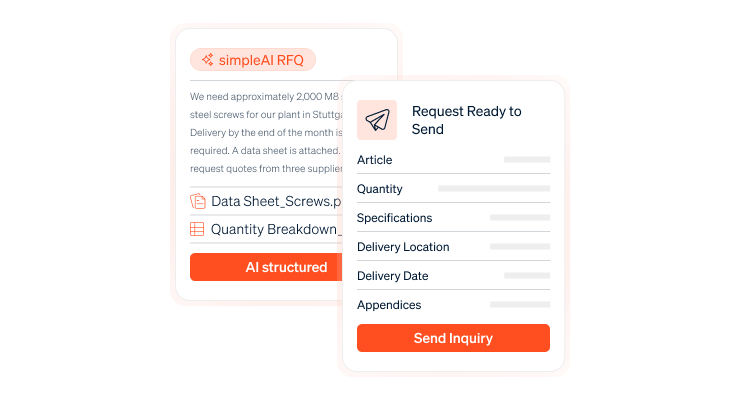 simpleAI RFQ module in the simple system platform