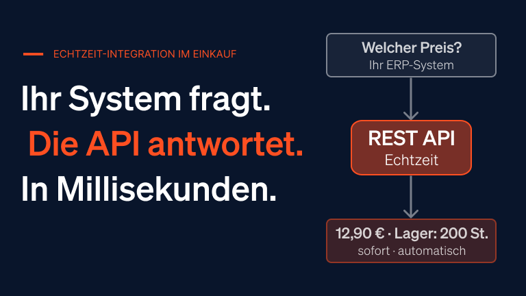 ERP fragt, REST API antwortet in Echtzeit – Preis und Lagerstand sofort verfügbar.