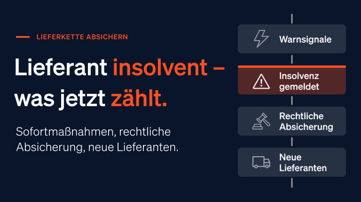 Ein symbolisches Bild für die Lieferanteninsolvenz, das die Unterbrechung einer Lieferkette darstellt.