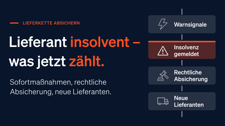 Ein symbolisches Bild für die Lieferanteninsolvenz, das die Unterbrechung einer Lieferkette darstellt.