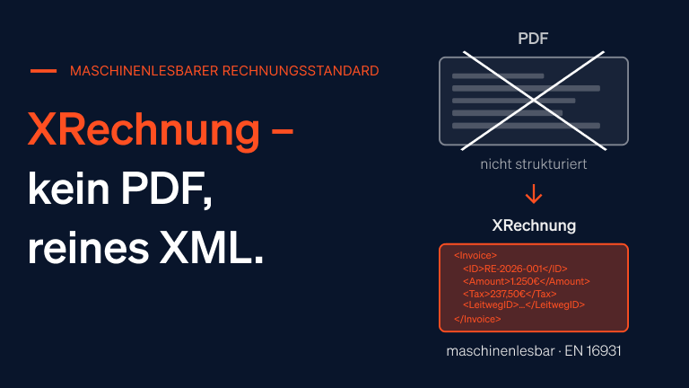 Titelbild für XRechnung – kein PDF, reines XML