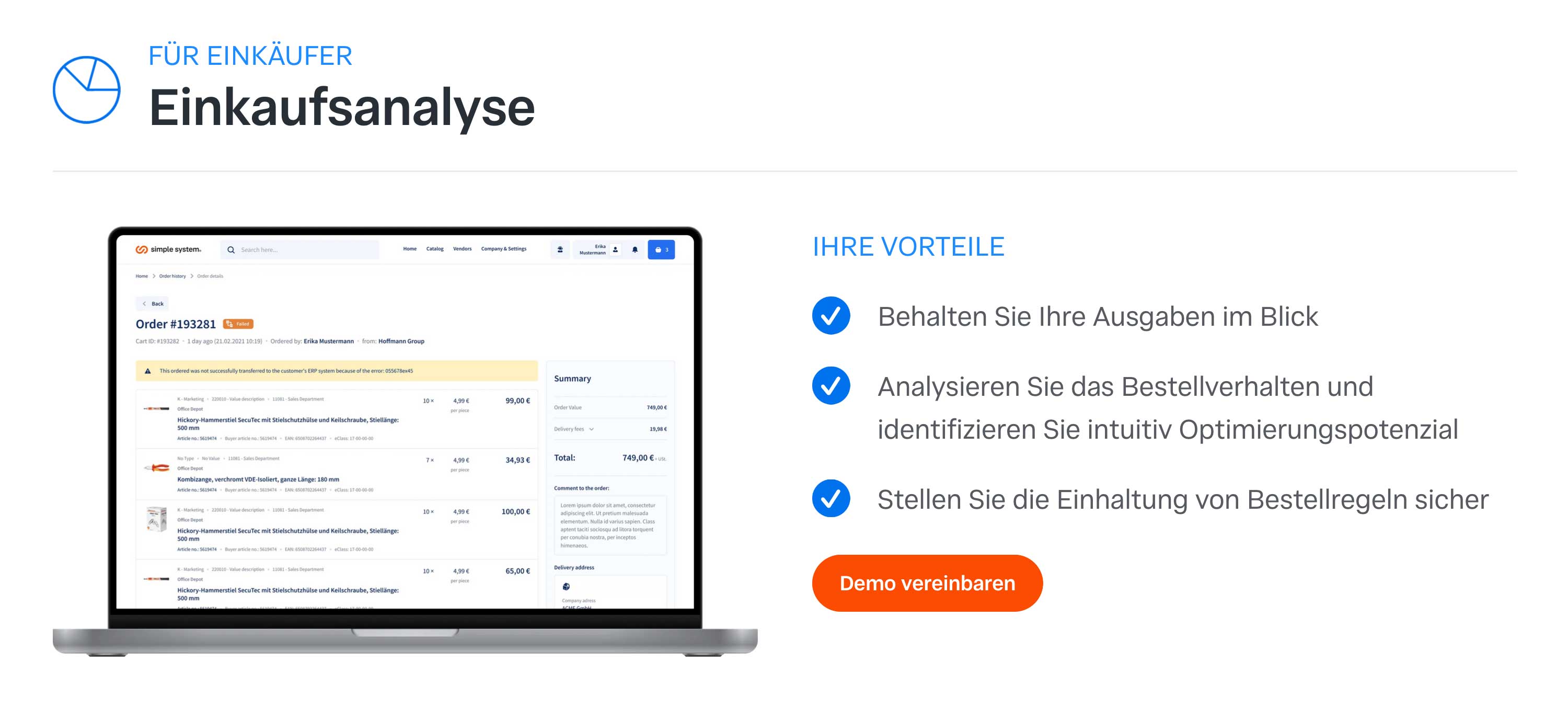 Analyse und Reporting für Verbesserungen der Prozesse im Procurement