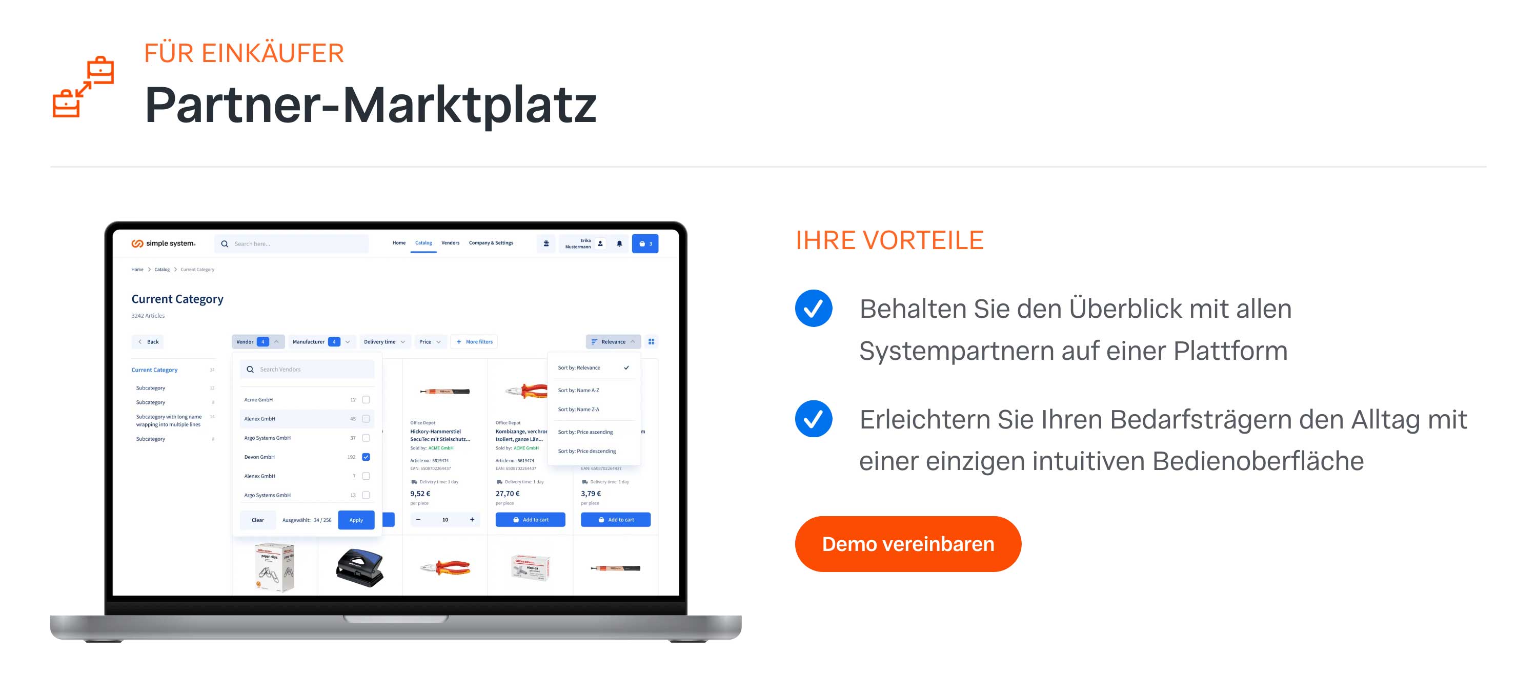 Geschlossener Partner Marktplatz mit individuellen Konditionen