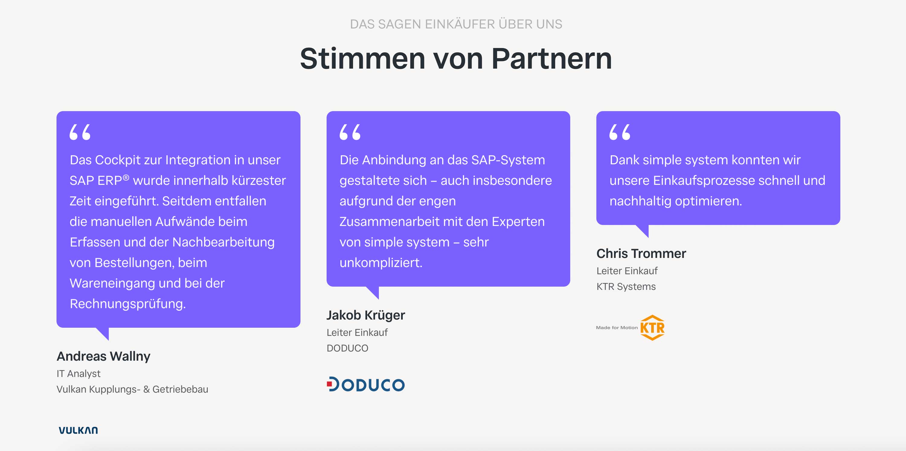 Stimmen von Partnern